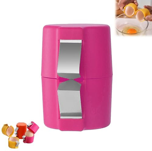 Pink Stainless Steel Egg Cracker, Opener and Peeler - Separates Eggshell Easily - Multifunctional Egg Topper