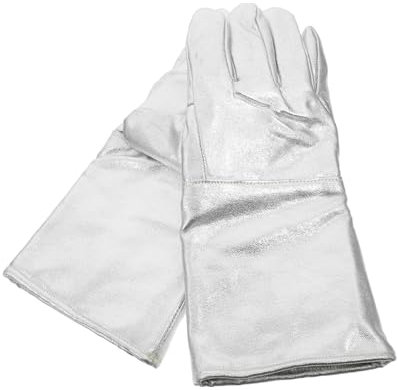 OKUMEYR 2stücke Hochtemperatur Hitzebeständige Handschuhe Mit Aluminiumfolie Für Kochen Grillen Outdoor Und Industrie Arbeiten Schutz Vor Flammen Und Hitze
