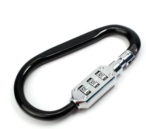 Suitcase Locks,Gym Padlock,Code Padlock,Combination Lock Padlock,Luggage Coded Lock,Outdoor Hiking Bag Luggage Carabiner Lock 3 Dial Password Padlock Tool Portable Luggage Zinc Alloy Lock(Black,Small)