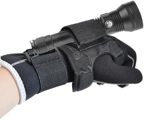 Tauchhandschuh-Taschenlampen-Halter, freihändige Taschenlampen-Halterung, Universal-Tauchlampe, Messung zwischen 2 - 3,8 cm, verstellbare Handschlaufe, Tauchlichter, Zubehör zum Tauchen