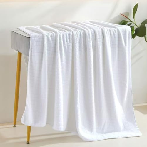 Morbuy Draps de Lit Table de Massage sans Trou, Serviette Couverture Housse de Coussin de Massage Lavable Serviette de Massage Réutilisable pour Spa Beauté et Salon du Visage (120x210cm,Blanc)