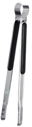 GTOULHH Cooking Tongs Salad Korean Style Stainless Steel Silicone Grill Tongs For Food Cooking Restaurant Frying Tongs Utensils(Black)