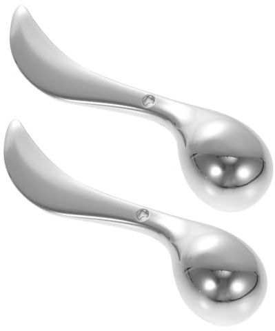 Augencreme Massagegerät 2 Stück Zinklegierung Silber | Kompakt Tragbar, für Handtasche und Tasche, Praktisches Beauty Zubehör für Mädchen und Frauen