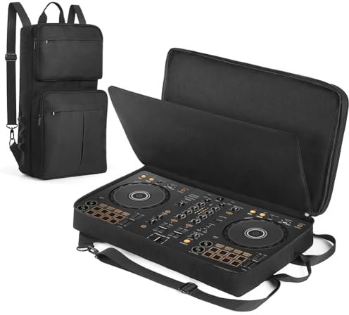Mochila para DJ Pioneer DDJ-400, DDJ-FLX4 y Roland DJ-202 - Funda antiarañazos con correa ajustable - Bolsa de viaje para DJs, Black