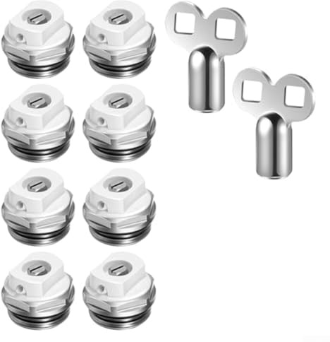 El juego de válvulas de purga de radiador incluye 8 válvulas de ventilación y 2 llaves de purga, para que tengas amplios suministros para todas tus necesidades de mantenimiento del sistema de