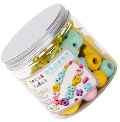 HAPINARY Juego de Cuentas Numéricas para Ensartar Juguete Educativo Matemático Montessori Material Seguro y Duradero 1 Set para Estimula Habilidades Prácticas y Creatividad