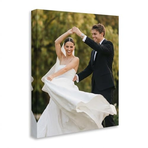 IUI Custom Canvas Prints with Your Photos - Personalized Pictures to Stunning Framed Canvas Wall Art Ideal for Home Decor Gifts Keepsakes for Family Baby Couple Boyfriend Girlfriend Pet (8L x 10W)