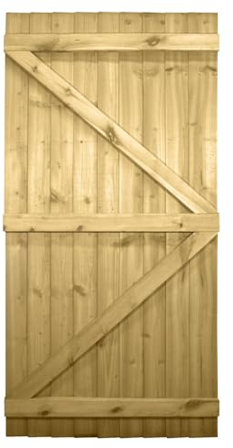 Bespoke Flat Top Wooden Garden Gate, 7ft x 3ft Feather Edge Semi-Braced | Up to 210cm High x 90cm Wide, Made to Measure, Heavy Duty, Pressure Treated, Pedestrian Rear Gate Entry, Side Gate Entrance