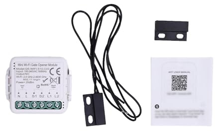 Plyisty Mini Módulo Inteligente de Apertura de Puerta de Garaje, Control por Voz para, Acceso Remoto, Abridor de Puerta WiFi para el Hogar (QS-WIFI-S10-C03)