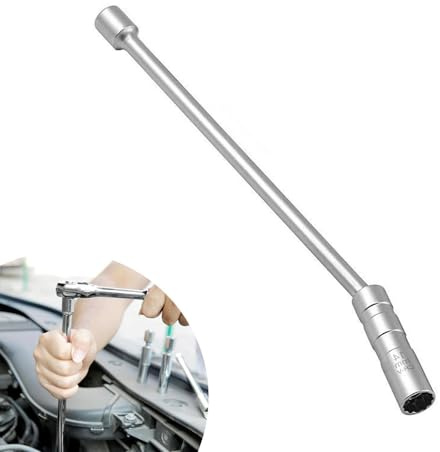 14mm Magnetisch 12-Nut Zündkerzenschlüssel - 360° Drehbarer Glühkerzenschlüssel mit Magnet & Antirutsch-Griff - Aus Hochfestem Stahl für Kfz, Motorrad, Auto, LKW - Profi Zündkerzen Werkzeug Set