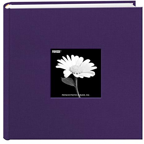 Fabric Frame Cover Photo Album 200 Pockets Hold 4x6 Photos, Grape Purple