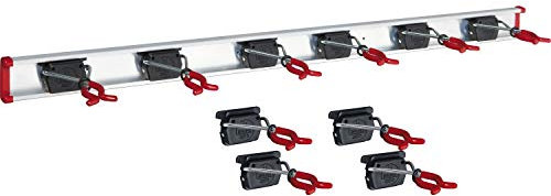 BRUNS 4043853501924 Supporto per Attrezzi con Binario, 1 Schiene 1m + 10 Halter
