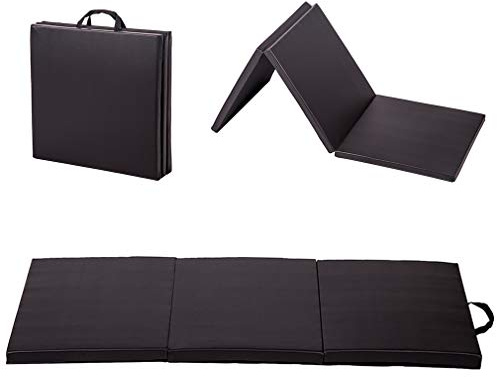 Gymnastics Tumbling Mats Portable Gymnastics Mat 3 Folding Tumbling Mat 2'x6'x1.6Thick Yoga Mat Exercise Mat with Carrying Handles for home Workout outdoor Yoga Gymnastic