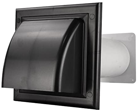 Traversée de mur, hotte aspirante en plastique graphite avec clapet anti-retour Ø 150 mm