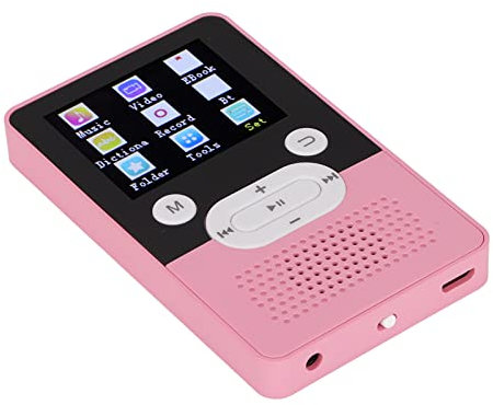 Lecteurs MP3 MP4, Lecteur de Musique Bluetooth, Enregistreur Vocal Numérique avec écran Couleur de 1,8 Pouces, Son sans Perte, Prise en Charge du Livre électronique, Chronomètre(Rose + 4 Go)