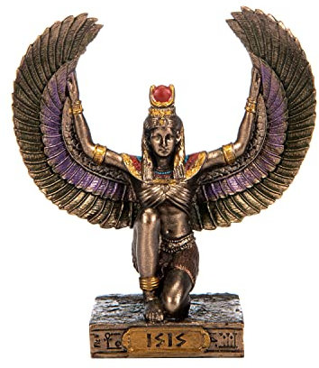 BEAUTIFUL GREEK STATUES Isis Figurine de déesse égyptienne en résine peinte à la main Bronze 7,4 cm