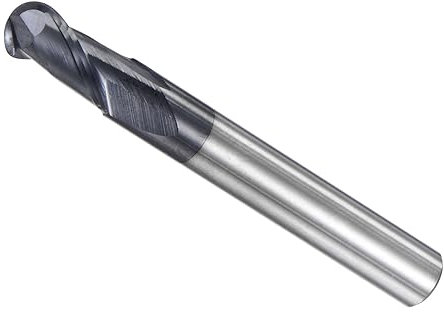 CoCud Ball Nose End Mill, 3mm Radius 6mm Shank 50mm Length, AlTiN Coated P05 Carbide 2 Flutes Milling Cutter CNC Router Bit - (Applications: for Stainless Steel Hardened Steel)