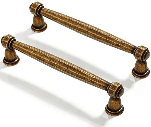 SYZOW 6 Stück Vintage Schrankgriffe 128mm Antik Messing Griffe Möbel Möbelgriffe Türgriffe küche Schubladengriffe küchengriffe Vintage Griffe für Bronze Küchenschränke