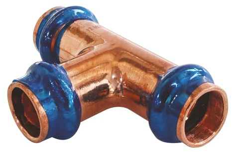 SOMATHERM FOR YOU, Té égal cuivre à sertir FFF Ø16 - Raccord à sertir certifié ATEC et QB - Joint d’étanchéité EPDM - Pression max 16 bars - Température max 95°C - Profil V