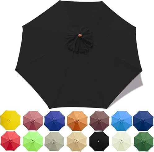 Sonnenschirm Ersatzbezug 2m/2.3m/2.5m/2.7m/3/3.5m/4m 6/8 Streben, UV-Schutz Ampelschirm Bezug, Wasserdicht Schirmbezug Sonnenschirm Ersatzteile für Balkon, Garten, Pool und Strand, 3m-8 Streben