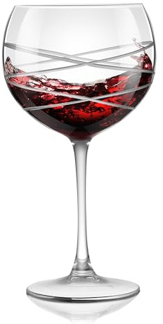 Joeyan 700ml Verres Ballon à Gin Tonic, Verre Soufflé & Gravés à la Main Goblet, Verres à vin Blanc Rouge à Pied, Verre a Cocktail, Lavable au Lave-vaisselle, Dégustation Vin, Mariage, Anniversaire