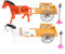 Toyvian Plastic Electric Horse and Cart Toy for Kids Rotating Horse Stick Toy for Kids' Room Decor Random Color