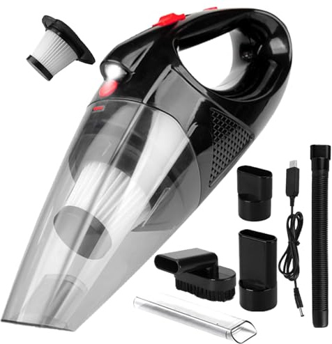 XWGKLN Cordless Handheld Vacuum Cleaner, 9000Pa Powerful Suction Car Vacuum Cleaner, Rechargeable Portable Mini Vacuum with Washable Filter & Multi-Brush Heads for Car, Home, Pet Hair