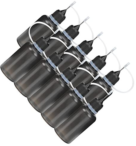 jojofuny 20pcs Sharp-Nosed Oil Bottle Plastic Squeeze Bottle Steel Nozzle for Machine Oil and Liquid Glue Storage in Kitchen