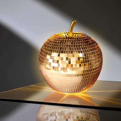 Spetebo LED in vetro da discoteca, mela, bronzo, 16 cm