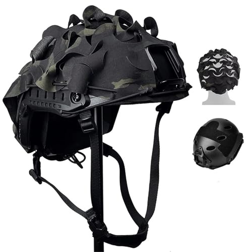 LZAQHMT Set Casco Tattico Airsoft FAST Con Fodera Mimetica Per Paintball, Wargame, Cosplay