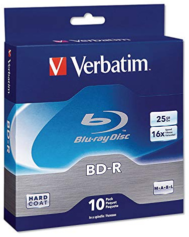 Verbatim BD-R Blu-Ray Disc, 25GB, 6X, 10/Pk