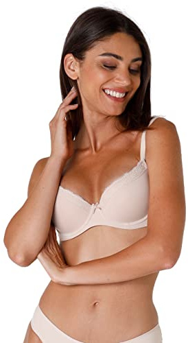 Lovable Dam Reggiseno Ferretto Balconcino, Balconette sensuell touch, Imbottite Light. BH, Beige (038-hud), 80B