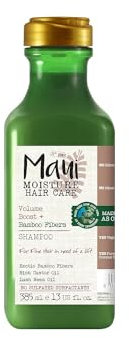 Maui Moisture Thicken & Restore + Bamboo Fibers, Trattamento capelli danneggiati e fragili, Shampoo naturale e vegano con bambù, Shampoo senza solfati, siliconi o parabeni, 385 ml