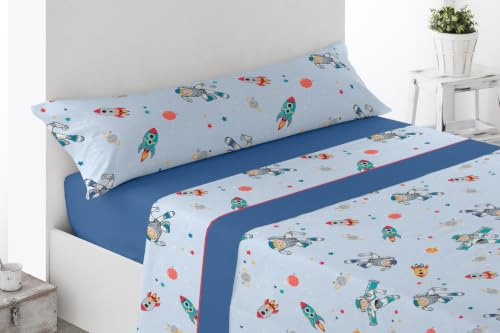 Energy Colors Textil - Hogar Funny Juego Sábanas Estampada Infantil Cama 90 Verano Poliester (Camiones)