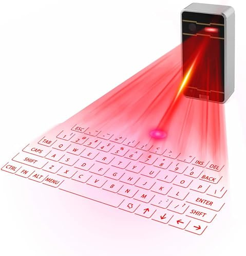 Zeerkeers Mini Teclado Virtual Bluetooth Inalámbrico Proyector Mini Teclado Portátil Para Ordenador, Teléfono, Pad Portátil (Negro)