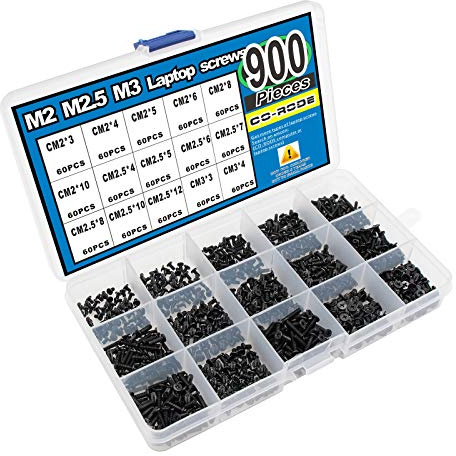 CO-RODE 900pcs M2 M2.5 M3 Laptop Computer Screws Kit Set for SSD IBM HP Dell Lenovo Samsung Sony Toshiba Gateway Acer Hard Drive SATA, (15-Size)