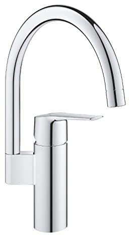GROHE QUICKFIX Start - Einhand- Spültischarmatur (hoher Auslauf, Einlochmontage, integrierter Temperaturbegrenzer, variable Mengenbegrenzung), chrom, 30469000