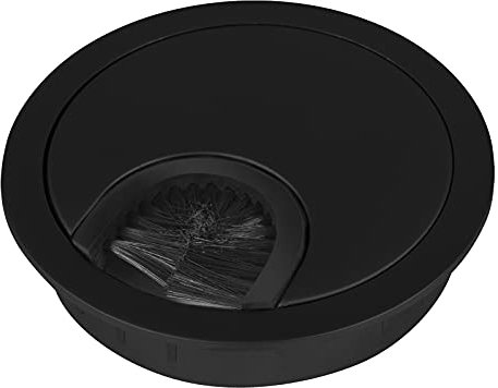 SOTECH Passage de câble noir mat Dimension de perçage Ø 60 mm Dimension extérieure Ø 68 mm Passage de câble en métal avec joint à brosse