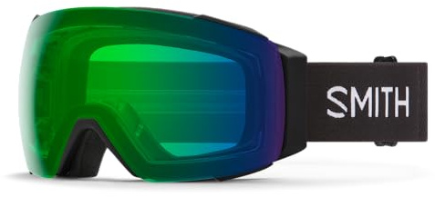 SMITH I/O MAG Goggles with ChromaPop Lens – Performance Snowsports Goggles with Easy Lens Change Technology for Skiing & Snowboarding – for Men & Women – Black + Everyday Green Mirror
