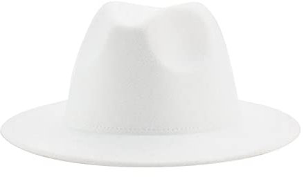 QBQZXAOSOWH Fedora Trilby Fedora Hut Damen Mann Mode Hochzeit Dekorieren Kamel Panama Cap Fedoras 52-54Cm (Kinder) Weiß