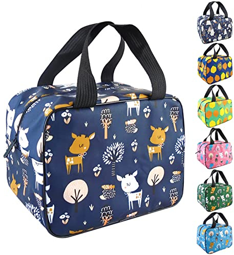 Nanxson Borsa Pranzo Riutilizzabile Borsa Tote Cartoon Organizzatore Pranzo Porta Pranzo Borsa Termica Pranzo Isolata per Donna Uomo Bambini (Marina Militare)