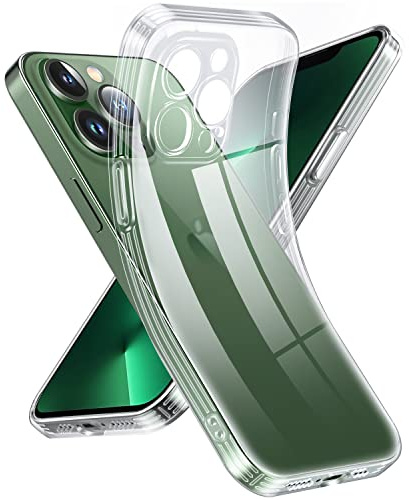 Supdeal Crystal Clear Hülle für iPhone 13 Pro, Niemals gelb mit Kameraschutz, Silikon Durchsichtig Handyhülle Weicher Passform, Ultra Dünn und Leicht Case Cover, 6,1, Transparent