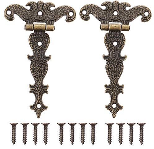 iplusmile Retro T Scharniere, 10,2 cm Türscharniere, antikes Metall, robustes Torscharnier mit Schrauben für Holztüren, Scheunentüren, Schuppentüren und Schrank (2 Stück)