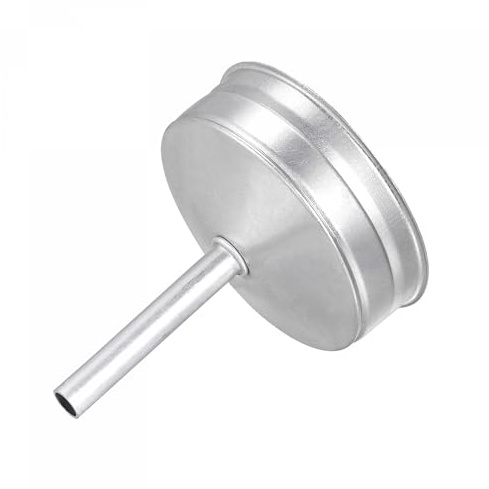 sourcing map Filtro de embudo de aluminio, 82 x 79 x 98 mm, color plateado para 12 tazas de café moca