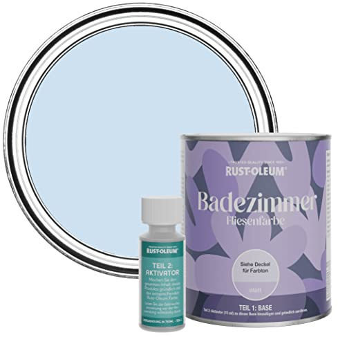 Rust-Oleum wasserfeste hellblau Fliesenfarbe für Badezimmer in Matt Finish - Taubenblau 750ML