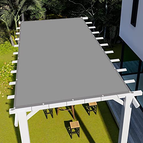 Rechteckiges Sonnensegel 4x5.5M wasserabweisend Quadrat Schwimmbäder Party Segeltuch Pergola 98% UV Schutz Leinen inkl Befestigungsseile, Hellgrau