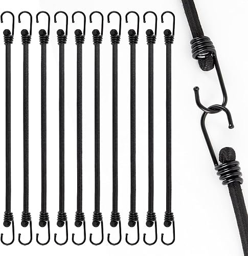 Akicderu Spanngummi mit Haken, Strapazierfähige Expander mit Haken 10 Stück, Robuster Gummispanner mit Haken 30 cm,Vielseitiger Gummibänder mit Haken,Gummispanner für Gepäck, Fracht und Meh