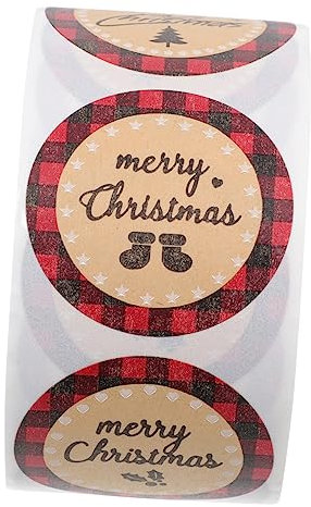 MAGICLULU Weihnachtliche Kraftpapier Aufkleber Selbstklebend Geschenk Siegel Etiketten Briefumschlag Aufkleber Kleine Weihnachtssticker Für Verpackung Dekoration Amp Amp Amp Amp Amp Amp Amp