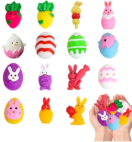 15 Stück Mochi Squishy Ostern, Kawaii Squishy-Fidget-Toy für Ostern Partyzubehör, Osterthema Party Gunst, Osterkörbe