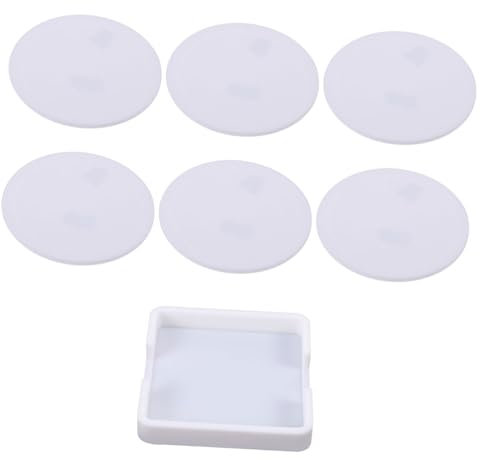 Cabilock 7St Untersetzer Tischsets schutzmatten Tisch kantenschutz Kitchen Helper Trinken Tassenunterlage aus Silikon Isoliermatte Haushalt Topflappen Kieselgel Weiß